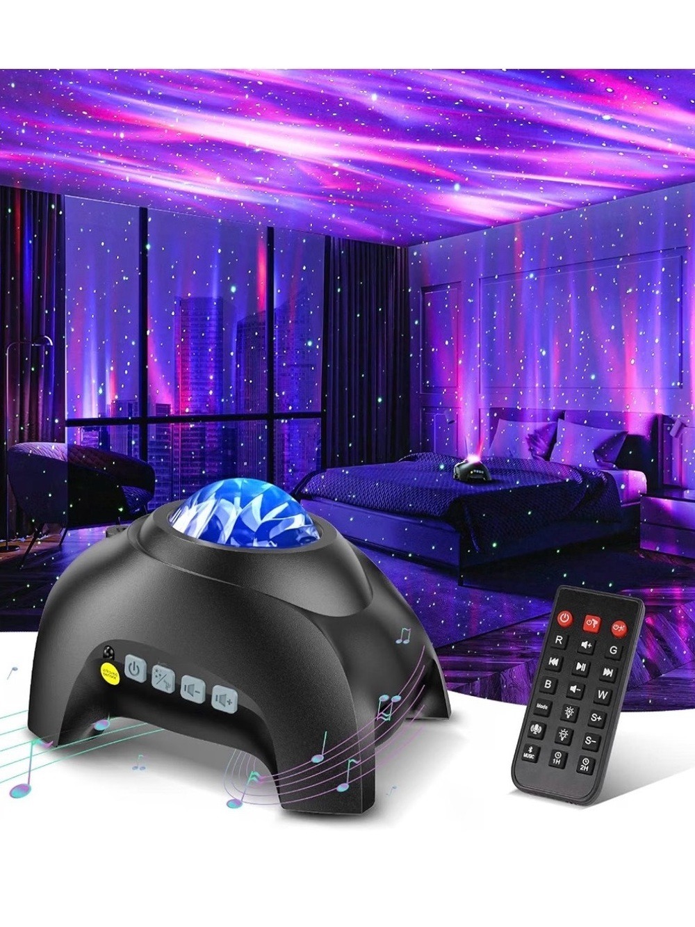 Aurora Starry Sky Projector LED Night Light - Black